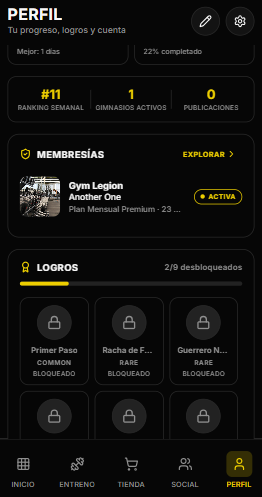 Logros y membresías